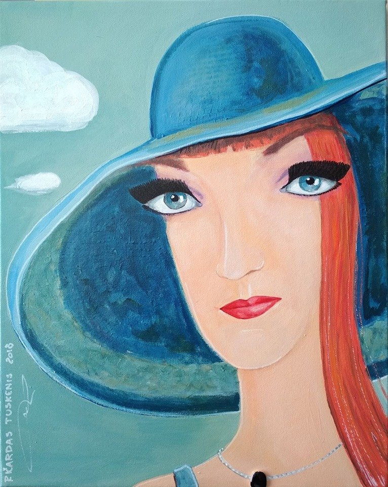 'Ji ir debesėlis' 50cm x 40cm Akrilas, drobė (2018) privati kolekcija