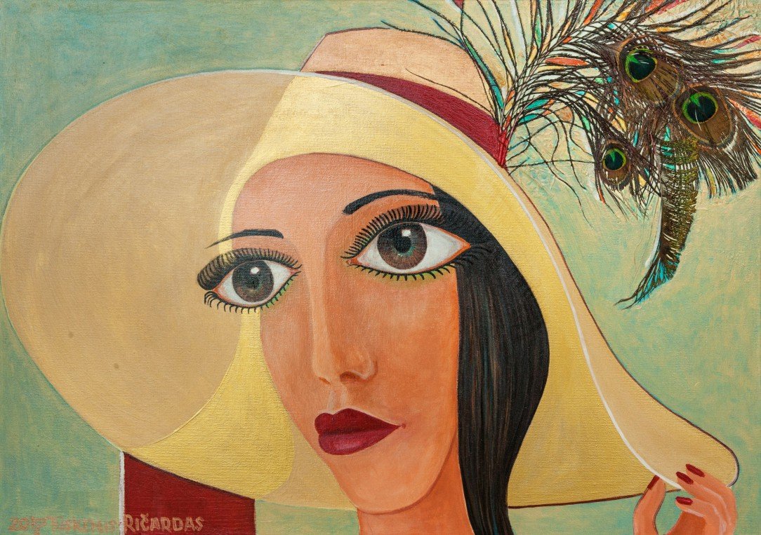 'Susimąsčiusi' 50cm x 70cm Akrilas, lakas, drobė (2017)